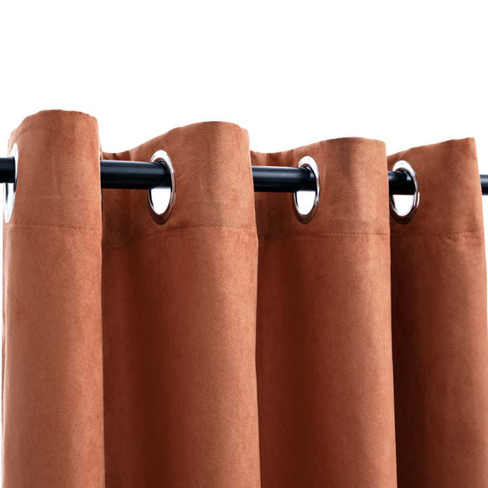 Tende Oscuranti con Anelli in Metallo 2 pz Ruggine 140x175 cm cod mxl 62333