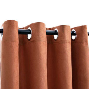 Tende Oscuranti con Anelli in Metallo 2 pz Ruggine 140x245 cm 134472