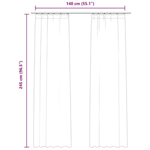 Tende Oscuranti con Ganci 2 pz Nere in Velluto 140x245 cm 134494