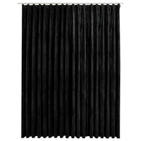 Tenda Oscurante con Ganci Nera in Velluto 290x245 cm 134495