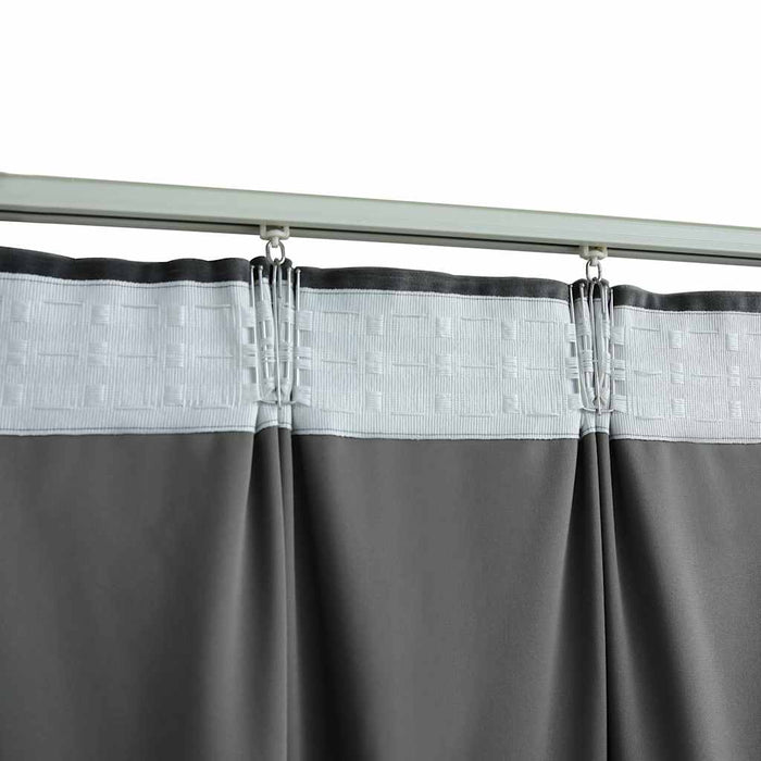 Tenda Oscurante con Ganci in Velluto Antracite 290x245 cm 134503