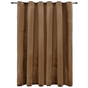 Tenda Oscurante con Anelli in Metallo Velluto Beige 290x245 cm cod mxl 73041