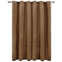 Tenda Oscurante con Anelli in Metallo Velluto Beige 290x245 cm 134507