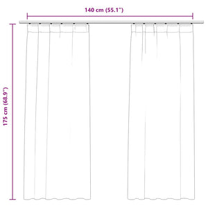 Tende Oscuranti con Ganci 2 pz Beige in Velluto 140x175 cm 134508