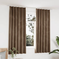 Tende Oscuranti con Ganci 2 pz Beige in Velluto 140x175 cmcod mxl 127235