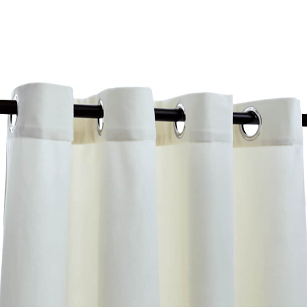 Tende Oscuranti con Anelli 2 pz Crema in Velluto 140x225 cm cod mxl 73186
