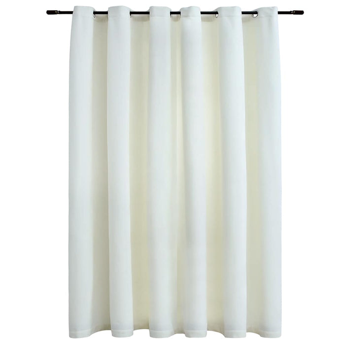 Tenda Oscurante con Anelli in Metallo Velluto Crema 290x245 cm 134515