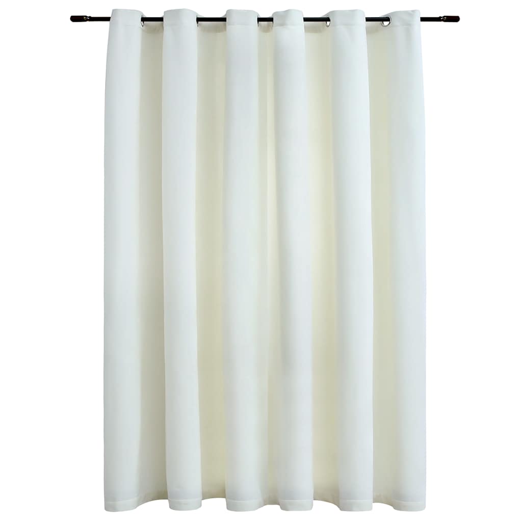 Tenda Oscurante con Anelli in Metallo Velluto Crema 290x245 cm 134515