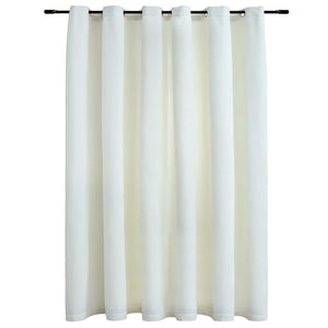 Tenda Oscurante con Anelli in Metallo Velluto Crema 290x245 cm 134515