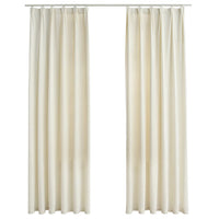 Tende Oscuranti con Ganci 2 pz Crema in Velluto 140x225 cm cod mxl 73244