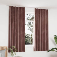 Tende Oscuranti con Ganci 2 pz Rosa Antico in Velluto 140x175cm 134524