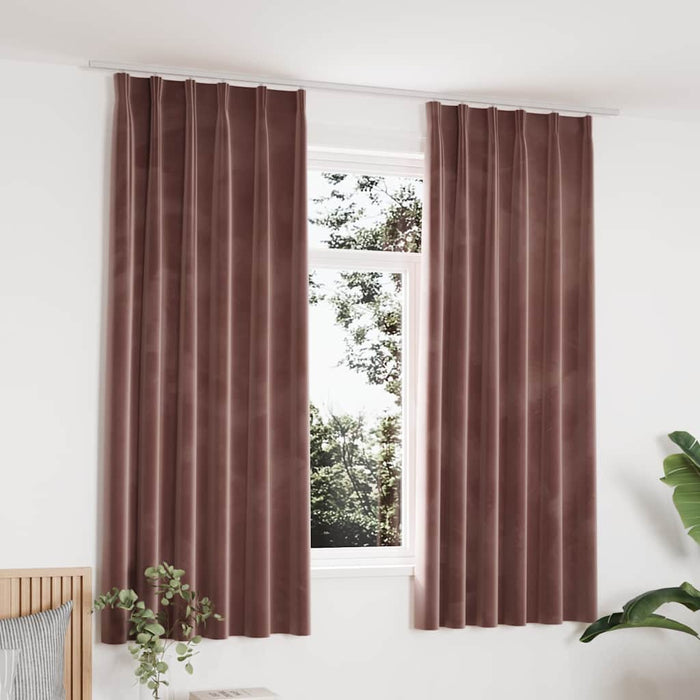 Tende Oscuranti con Ganci 2 pz Rosa Antico in Velluto 140x175cmcod mxl 81369