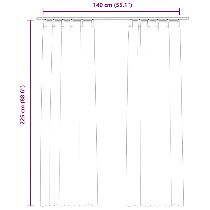 Tende Oscuranti con Ganci 2 pz Rosa Antico in Velluto 140x225cm 134525