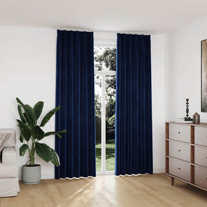 Tende Oscuranti con Ganci 2 pz Blu Scuro in Velluto 140x245 cm cod mxl 70695