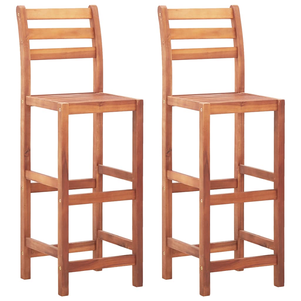 Sedie da Bar 2 pz in Legno Massello di Acacia cod mxl 76960