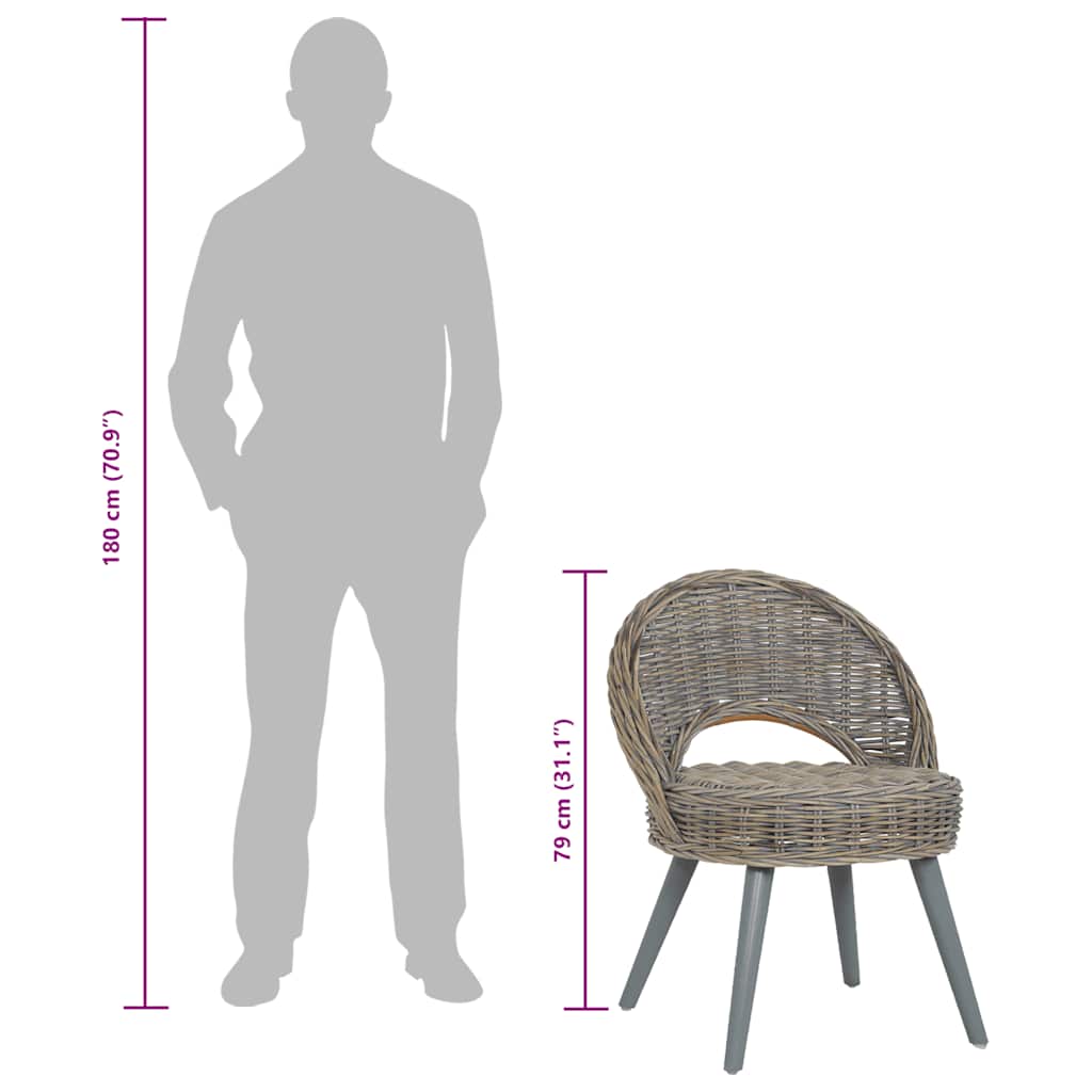 Poltrona in Rattan Kubu Grigio 285230