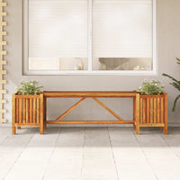 Panca da Giardino con 2 Fioriere 150x30x40cm in Massello Acacia cod mxl 42451
