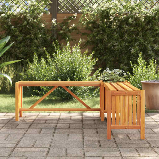 Panca Giardino Angolare e Fioriera 117x117x40cm Massello Acacia cod mxl 44001
