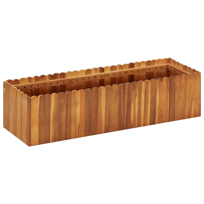 Fioriera aiuola rialzata piante fiori giardino 100 x 30 x 25 cm legno massello di acacia 02_0000974