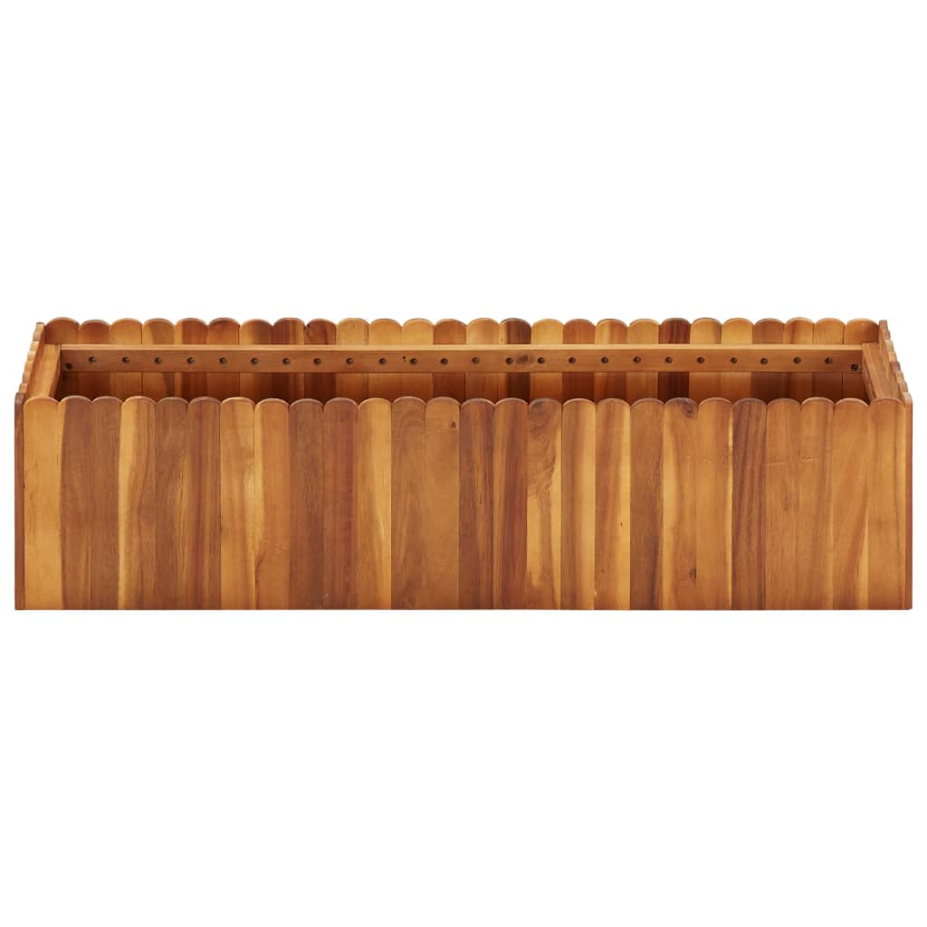 Fioriera aiuola rialzata piante fiori giardino 100 x 30 x 25 cm legno massello di acacia 02_0000974