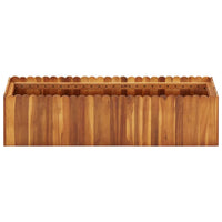 Fioriera aiuola rialzata piante fiori giardino 100 x 30 x 25 cm legno massello di acacia 02_0000974