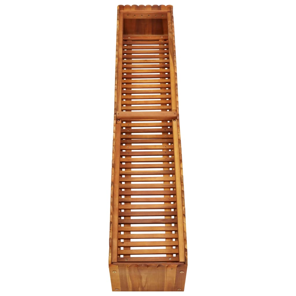 Fioriera aiuola rialzata piante fiori giardino 150 x 30 x 25 cm legno massello di acacia 02_0000998