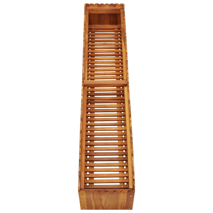 Fioriera aiuola rialzata piante fiori giardino 150 x 30 x 25 cm legno massello di acacia 02_0000998