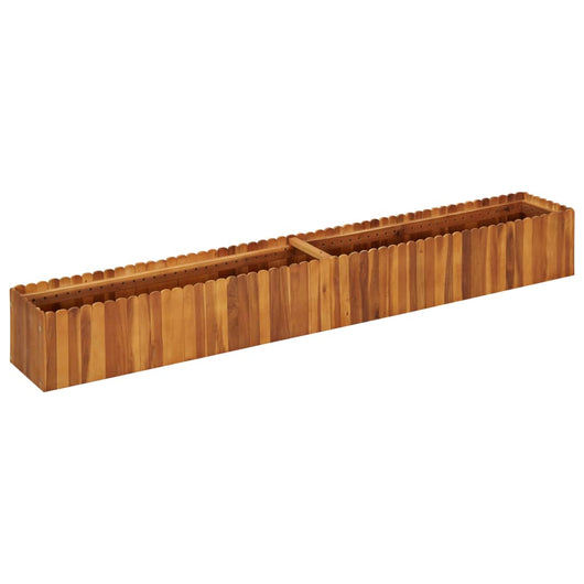 Fioriera aiuola rialzata piante fiori giardino 200 x 30 x 25 cm legno massello di acacia 02_0001012