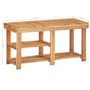 Scarpiera 90x32x46 cm in Legno Massello di Acacia 45932