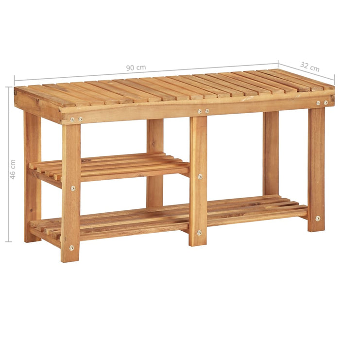 Scarpiera 90x32x46 cm in Legno Massello di Acacia 45932