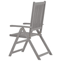 Sedie da Giardino Pieghevoli 2 pz Grigio in Massello d'Acacia  cod mxl 15348