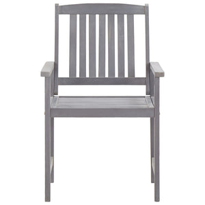 Set da Pranzo da Giardino 5 pz Grigio Legno Massello di Acacia 45940