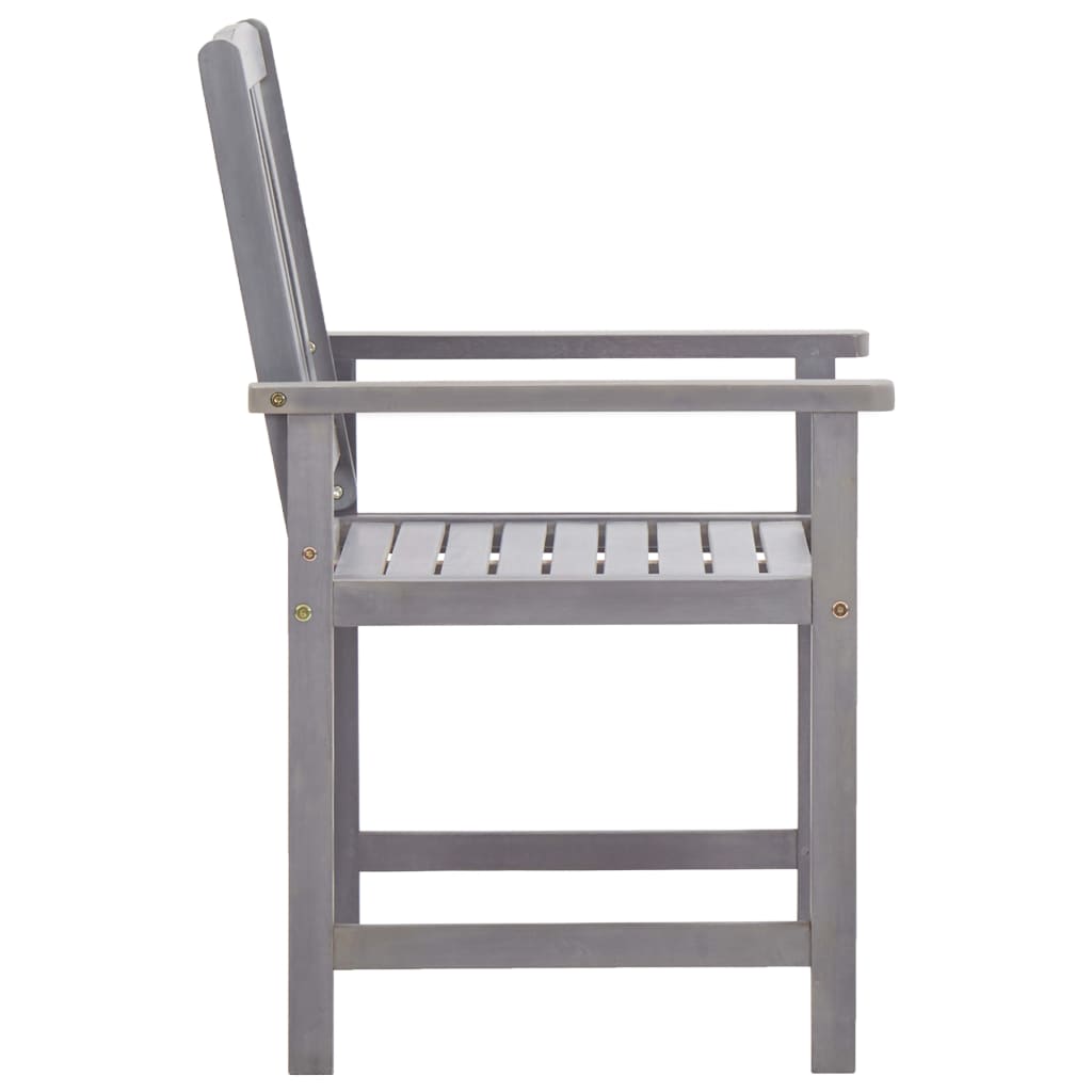 Set da Pranzo da Giardino 5 pz Grigio Legno Massello di Acacia 45940