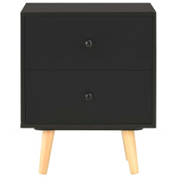 Comodini 2 pz Neri 40x30x50 cm Legno Massello di Pino 285225