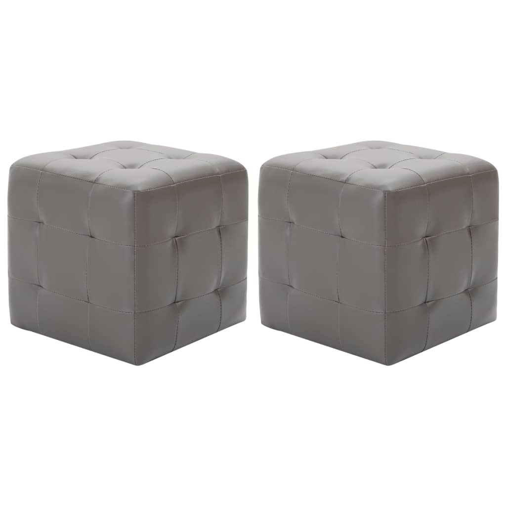 Pouf 2 pz Grigio 30x30x30 cm in Similpellecod mxl 117879