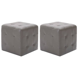 Pouf 2 pz Grigio 30x30x30 cm in Similpellecod mxl 117879