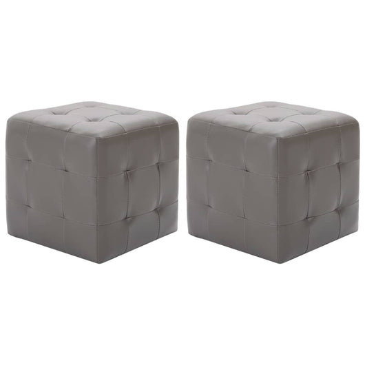 Pouf 2 pz Grigio 30x30x30 cm in Similpellecod mxl 117879