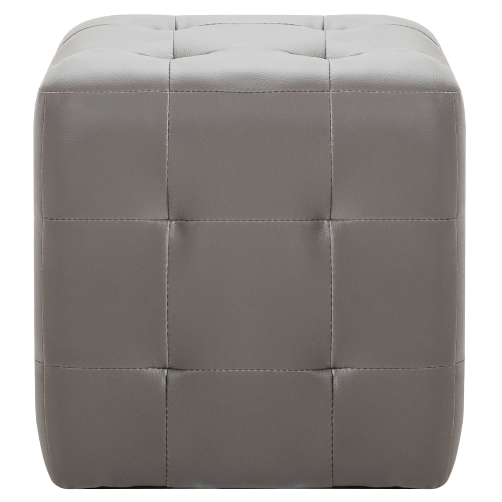 Pouf 2 pz Grigio 30x30x30 cm in Similpelle 278381