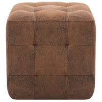Pouf 2 pz Marrone 30x30x30 cm in Similpelle Scamosciata
