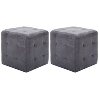 Pouf 2 pz Grigio 30x30x30 cm in Similpelle Scamosciata cod mxl 117641