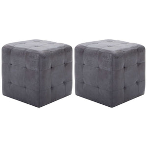 Pouf 2 pz Grigio 30x30x30 cm in Similpelle Scamosciata cod mxl 117641