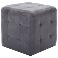 Pouf 2 pz Grigio 30x30x30 cm in Similpelle Scamosciata cod mxl 117641