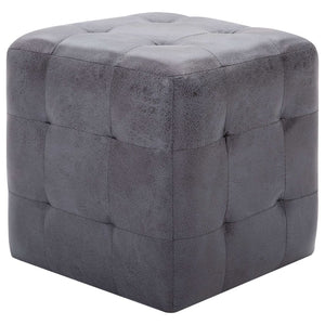 Pouf 2 pz Grigio 30x30x30 cm in Similpelle Scamosciata cod mxl 117641