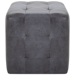 Pouf 2 pz Grigio 30x30x30 cm in Similpelle Scamosciata cod mxl 117641