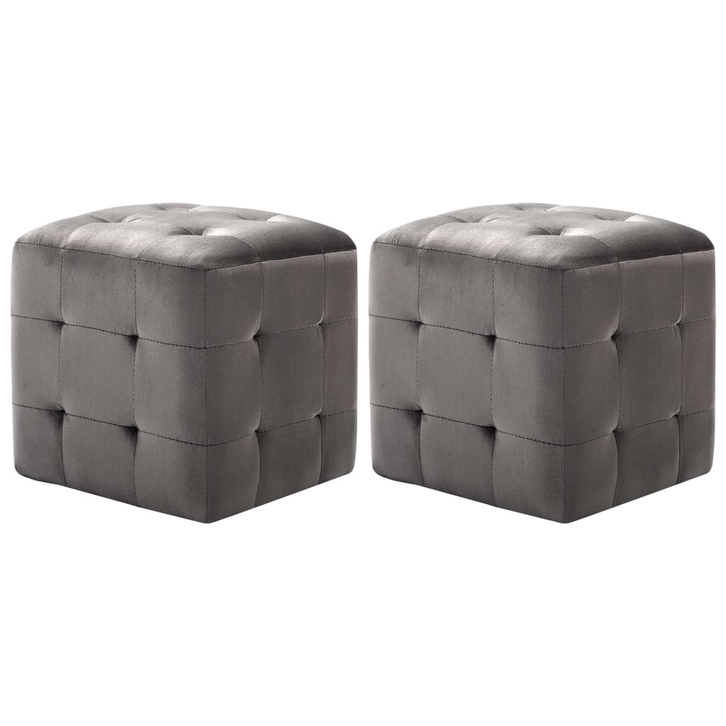 Pouf 2 pz Grigio 30x30x30 cm in Vellutocod mxl 69696