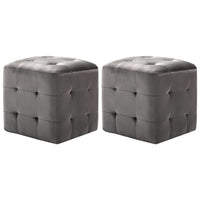 Pouf 2 pz Grigio 30x30x30 cm in Vellutocod mxl 69696