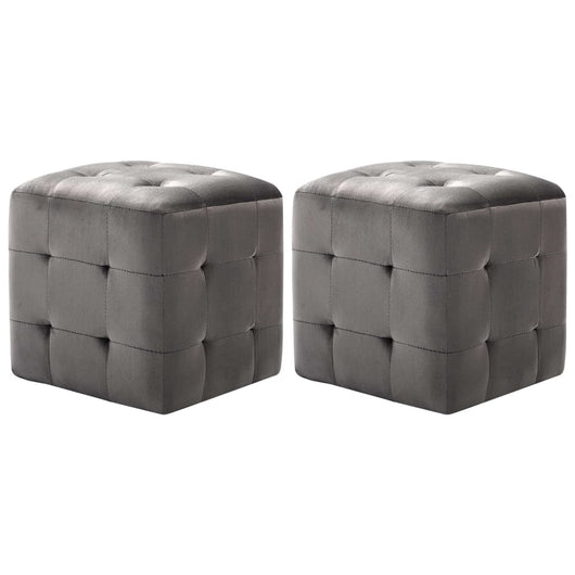 Pouf 2 pz Grigio 30x30x30 cm in Vellutocod mxl 69696