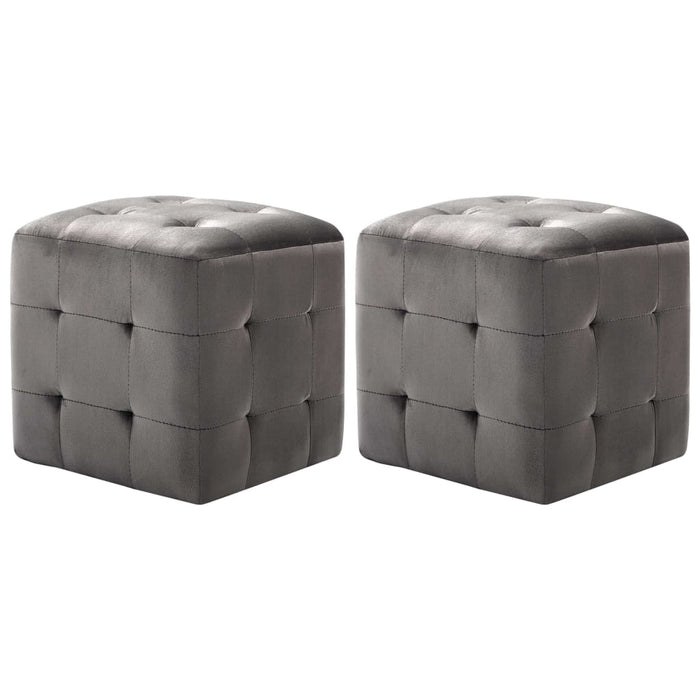 Pouf 2 pz Grigio 30x30x30 cm in Vellutocod mxl 69696