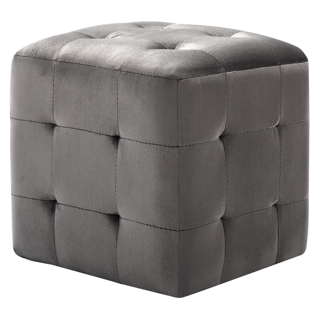 Pouf 2 pz Grigio 30x30x30 cm in Vellutocod mxl 69696
