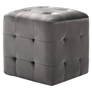 Pouf 2 pz Grigio 30x30x30 cm in Vellutocod mxl 69696